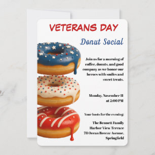Convite Dia dos Veteranos   Celebração Social de Donuts