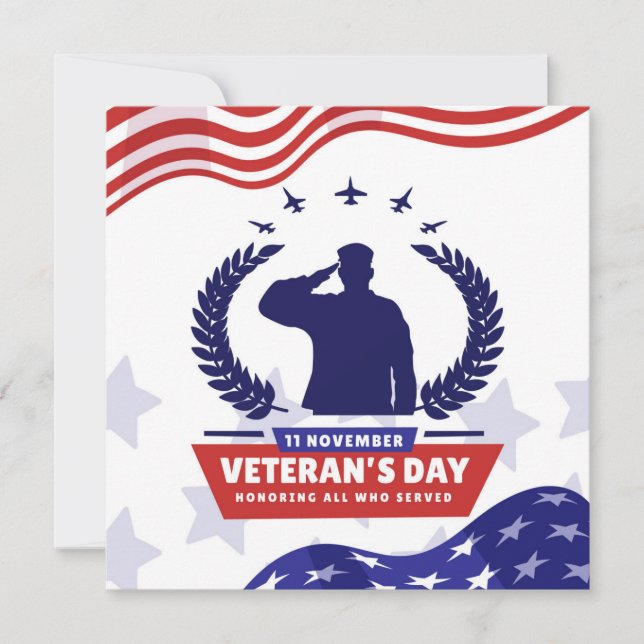 Convite Dia dos Veteranos - Honrando todos os que serviram (Frente)