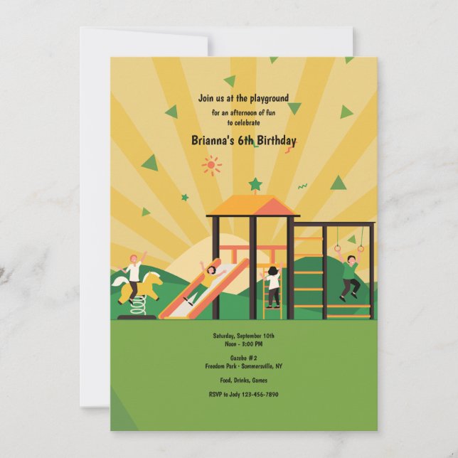 Convite Dia Ensolarado no Parque Infantil (Frente)