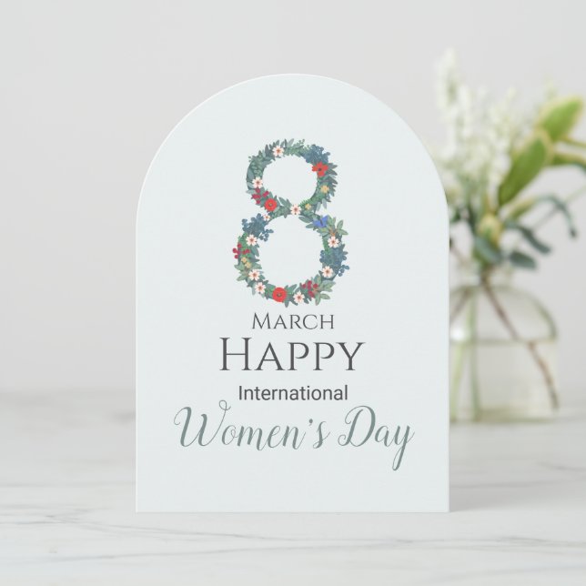 Convite Dia Internacional das Mulheres, 8 de março (Em pé/Frente)