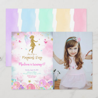 Convite Dia Mágico, Foto de Festa de aniversário Fada