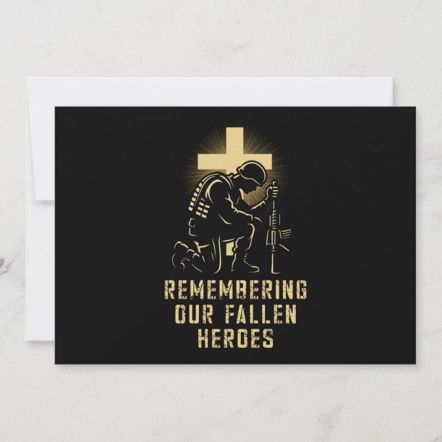 Convite Dia Memorial Lembrando Nosso Fallen Heroes Fé US F (Frente)