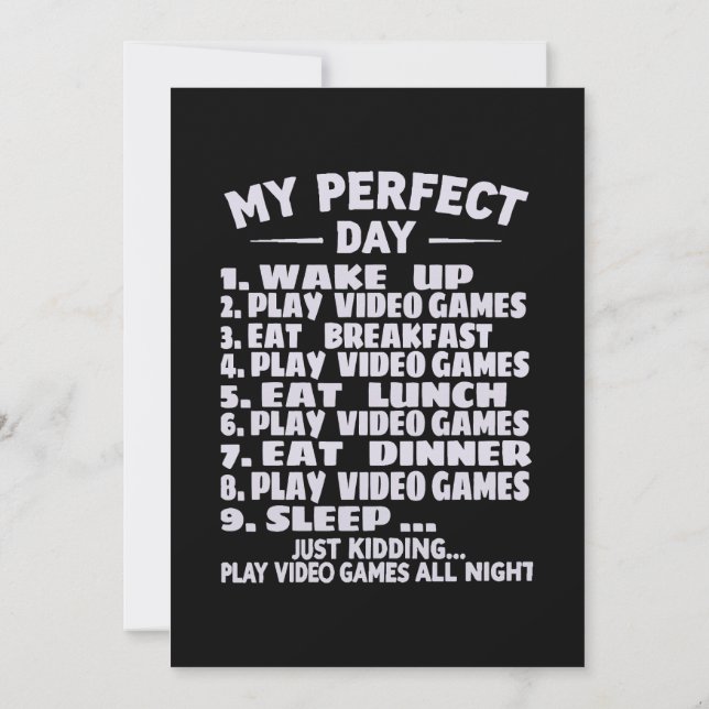 Convite dia perfeito jogar videogames camiseta, pai gamer  (Verso)