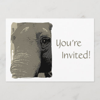 Convite Dia Personalizado de Elefante no Zoo Party