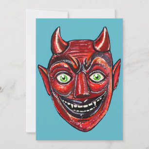 Convite Diabo Vermelho Vintage Halloweenies