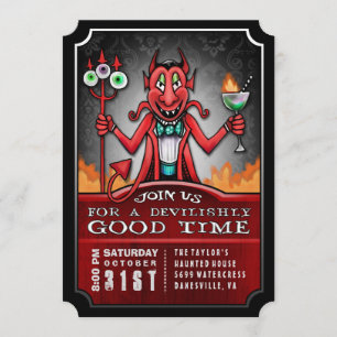 Convite diabólico do divertimento do tempo do