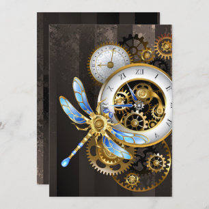 Convite Dials Steampunk com Dragonfly