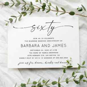 Convite Diamante 60º Aniversário de Casamento. Foto minima