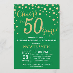 Convite Diamante de 50º aniversário da Surpresa Verde e