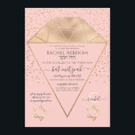 Convite Diamante Dourado Rosa Confetti Glitter Bat Mitzvah<br><div class="desc">Este elegante e único convite do Bat Mitzvah é perfeito para um evento de na moda e tendências. Ele apresenta uma falsa estrutura de diamante geométrica de folha de ouro impressa com um confete brilhante dourado sobre um fundo cor-de-rosa pincelado com estrelas de David. É um design de luxo chico,...</div>