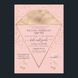 Convite Diamante Dourado Rosa Confetti Glitter Bat Mitzvah<br><div class="desc">Este elegante e único convite do Bat Mitzvah é perfeito para um evento de na moda e tendências. Ele apresenta uma falsa estrutura de diamante geométrica de folha de ouro impressa com um confete brilhante dourado sobre um fundo cor-de-rosa pincelado com estrelas de David. É um design de luxo chico,...</div>