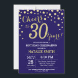 Convite Diamante Marinho azul e aniversário de 30 anos Dou<br><div class="desc">aniversário de 30 anos com Marinho Azul e Dourado fundo de diamante brilhante. Dourado Confetti. Aniversário Adulto. Homens ou Mulheres Aniversário.
Para mais personalização,  clique no botão "Personalizar" e use a ferramenta design para modificar este modelo.</div>