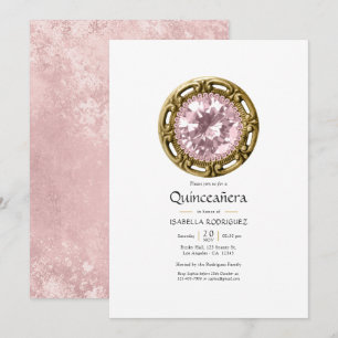 Convite Diamante Rosa Quinceañera