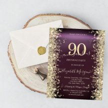 Diamantes Brilho Dourado Borgonha Aniversário de 9
