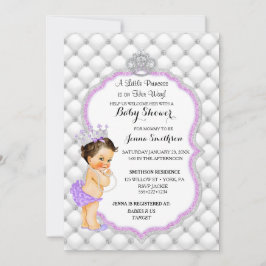 Convite Diamantes & Brilho Princesa Menina Bebê Lavanda