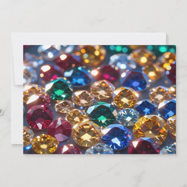 Convite Diamantes De Muitas Cores (Frente)