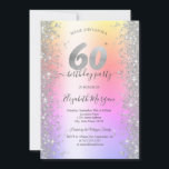 Convite Diamantes de Prata Sparkle Ombre 60ª Festa de aniv<br><div class="desc">Diamantes de prata elegantes num fundo de ombre. Para alterar os detalhes, clique em "Detalhes". Para mover o texto ou alterar o tamanho, a fonte ou a cor, clique em "Editar usando a Ferramenta de Design". Visualize o link de coleção nesta página para ver todos os itens correspondentes nesta bela...</div>