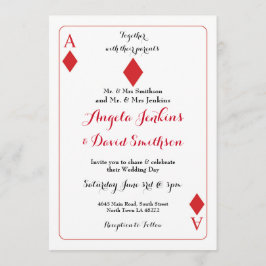 Convite Diamantes do Casamento Jogando Cartaz King Queen C