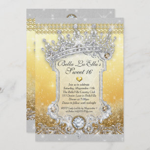 Convite Diamantes e Bling Sweet 16 Quince Invtions