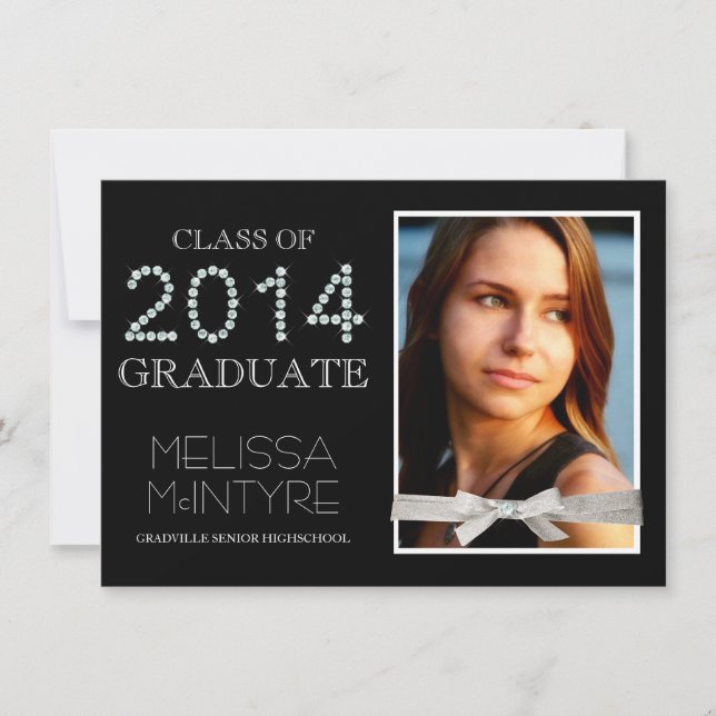 Convite Diamantes e formando 2014 de Bling do brilho com (Frente)