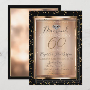 Convite Diamantes Festive Chic, Quadro Casamento Aniversár