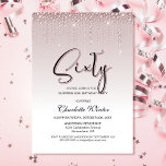 Convite Diamantes Rosa Glamorosos Surpresa 60º Aniversário<br><div class="desc">Organize sua surpresa de 60 anos e convide seus amigos e entes queridos com este glamouroso convite de aniversário de diamantes rosa.</div>