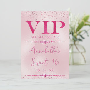 Convite Diamantes Rosa Glamourosos VIP