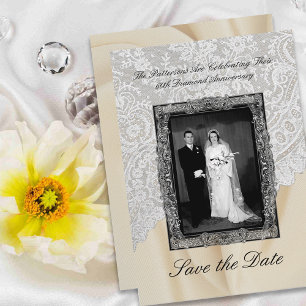 Convite Diamond 60º Aniversário de Casamento Salvar a Data