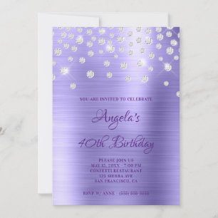 Convite Diamond Confetti Periwinkle Satin Foil Ombre