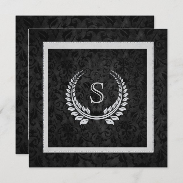 Convite Diamond Design on Damask (Frente/Verso)