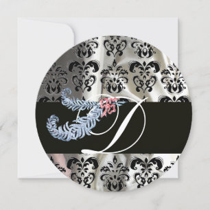 CONVITE DIAMOND FEATHER BLACK WHITE SILK MONOGRAM