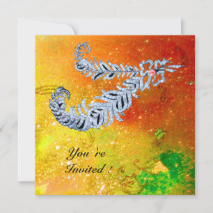 Convite DIAMOND FEATHERS , brilho amarelo-acastanhado