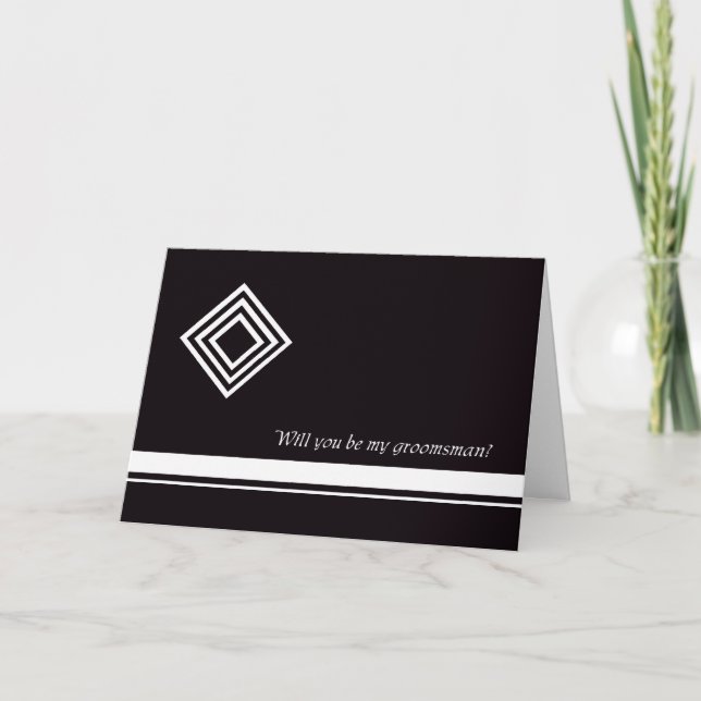 Convite Diamond Groomsmen Card (Frente)