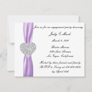 Convite Diamond Heart Festa de noivado Invitation