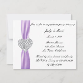 Convite Diamond Heart Festa de noivado Invitation