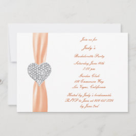 Convite Diamond Heart Orange Festa de solteira Invitation