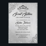 Convite Diamond Lace Sparkle Silver Swedezesseis<br><div class="desc">Mais elegantes 16 convites na Loja Little Bayleigh</div>