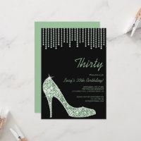 Diamond Mint Stiletto & Miçanga aniversário de 30