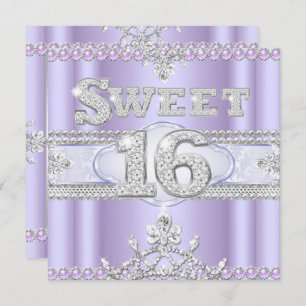 Convite Diamond Sweet 16, Partido Purple Lilac