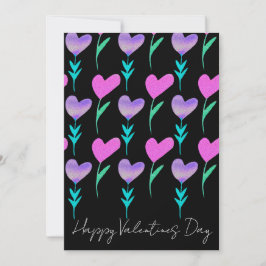 Convite Dias de os namorados com Padrões de Flor de Coraçã