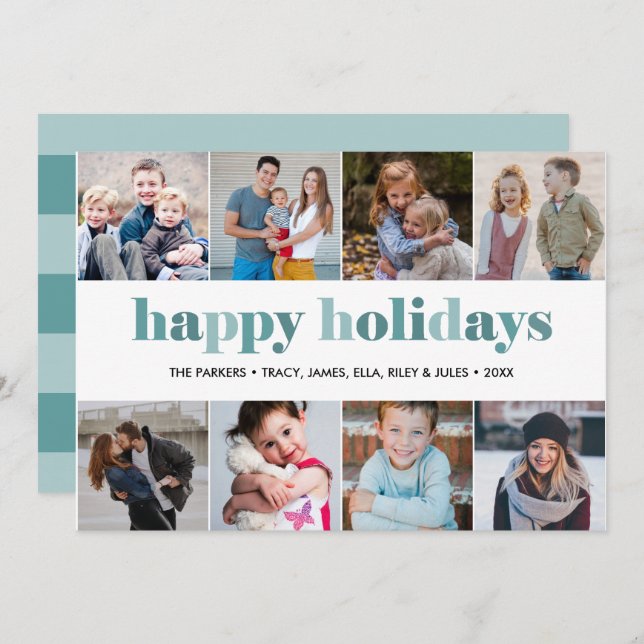 Convite Dias felizes | colagem fotográfica natal ano novo (Frente/Verso)