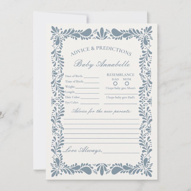 Convite Dica de Azulejo Talavera Azul Empoeirado para Cart (Frente)