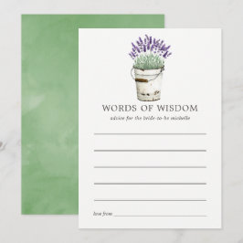 Convite Dicas de Chá de Noiva de Lavanda em Aquarela