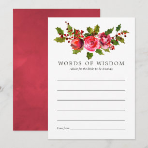 Convite Dicas de chá de noiva de Natal floral para a noiva