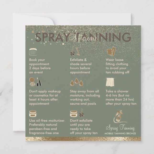 Convite Dicas de Instruções de Pós-Cuidado Sage para Spray (Verso)