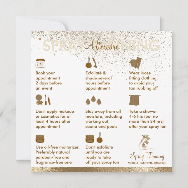 Convite Dicas de instruções para cuidados pós-tratamento c (Verso)