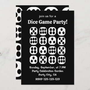 Convite Dice Roll Game Party