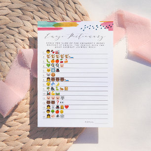 Convite Dicionário de Emoji de Livro Infantil   Rosa e Azu