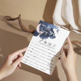 Convite Diga a essa canção de bebê Gam chá de fraldas azul