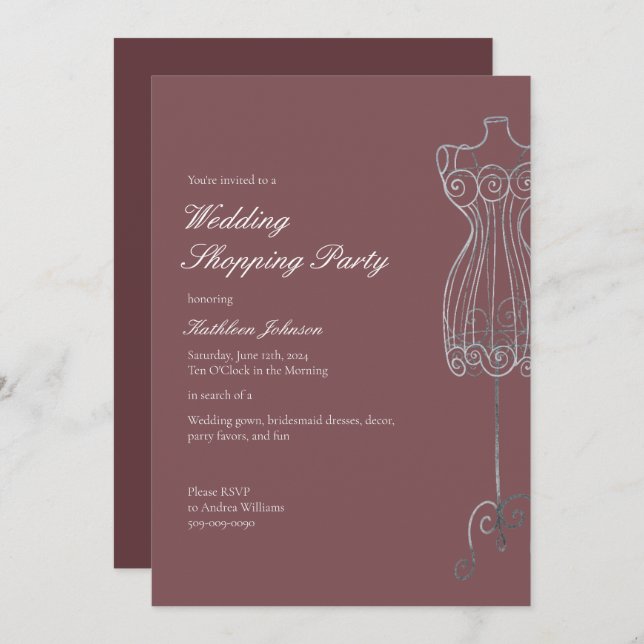 Convite Diga sim ao Partido Compro de Bridesmaid do Vestid (Frente/Verso)